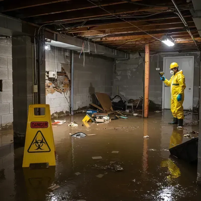 Flooded Basement Electrical Hazard in Dunlap, IL Property